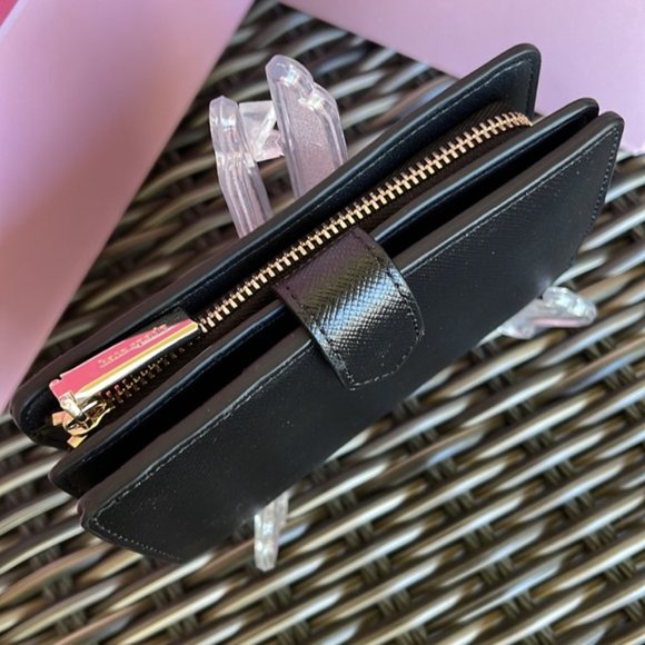 Kate Spade Staci Medium Compact Bifold Wallet Black - Picture 7 of 16